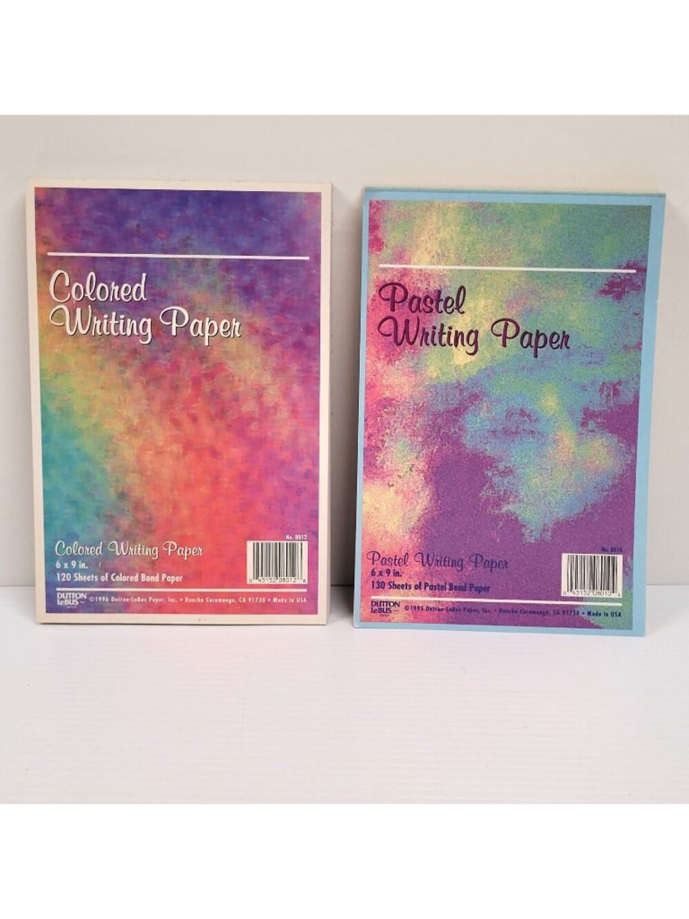 Set 2 Vintage 1990s Dutton-LeBus Colored Pastell 6" x 9" Writing Paper Pad USA